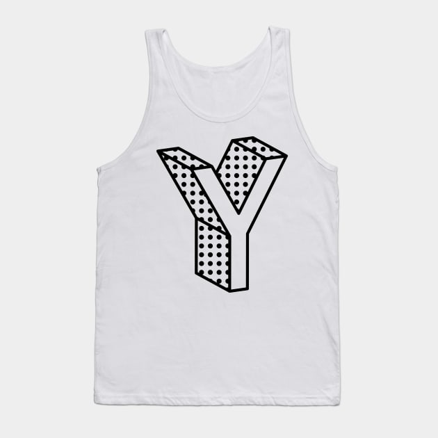 3D Ben Day Dot Isometric Letter Y Tank Top by murialbezanson